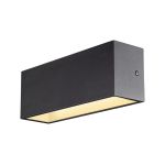 SLV Sitra L Up/Down Wall Light Aluminium Grey 24W 3060lm - 830-840 CCT | Outdoor - IP65