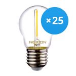 Multipack 25x Noxion Lucent LED E27 Ball Filament Clear 1.4W 136LM - 827 Extra Warm White | Replaces 15W