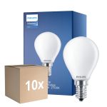 Multipack 10x Philips Master Value LED Lustre E14 Ball Frosted 3.4W 470lm - 927 Extra Warm White | Best Colour Rendering - Dimmable - Replaces 40W