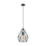 Eglo Pendant Carlton Steel Black | IP20 - Suitable for 1x E27 