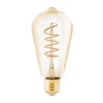 Eglo LED Edison E27 Filament Amber 4W 245lm - 820 Extra Warm White | Dimmable - Replaces 25W