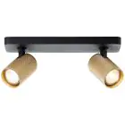 Brilliant Marty Ceiling Light Aluminium Sandy Black Gold 10W 700lm - 830 Warm White | Incl. 2x GU10
