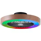 Brilliant Slimline Ceiling Fan Plastic Metal Beige Black 36W 4700lm - 830-865 CCT+RGB | 490mm - Remote Control Dimmable