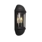 Ansell LED Wall Light Latina Half Lantern Black - Suitable for E27 Up To 42W | IP65 - Light Sensor