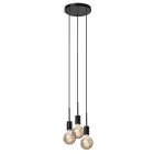 Nordlux Paco Pendant Metal 3-Spot Black | Suitable for 3x E27