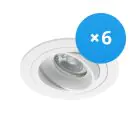 Multipack 6x Noxion Recessed Spot Logic MR16 Tiltable White | Cutout 80mm - GU10 Socket