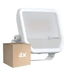 Multipack 4x Ledvance LED Floodlight Aluminium White 41W 6000lm 100D - 840 Cool White | IP66 - Symmetrical