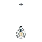Eglo Pendant Carlton Steel Black | IP20 - Suitable for 1x E27 